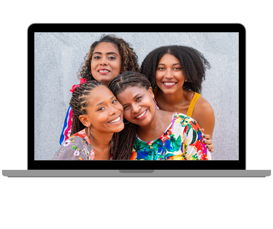 laptop with smiling faces
